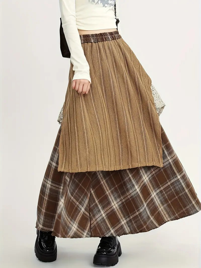Yolanda® | Gonna lunga a quadri in stile boho