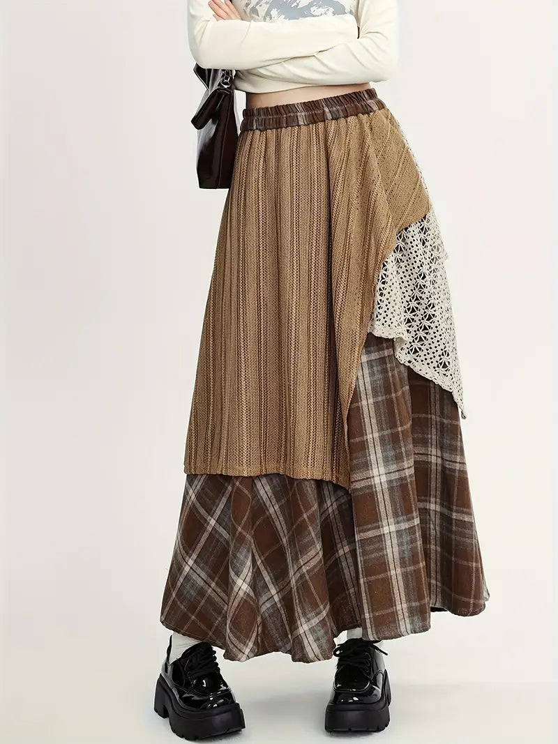 Yolanda® | Gonna lunga a quadri in stile boho