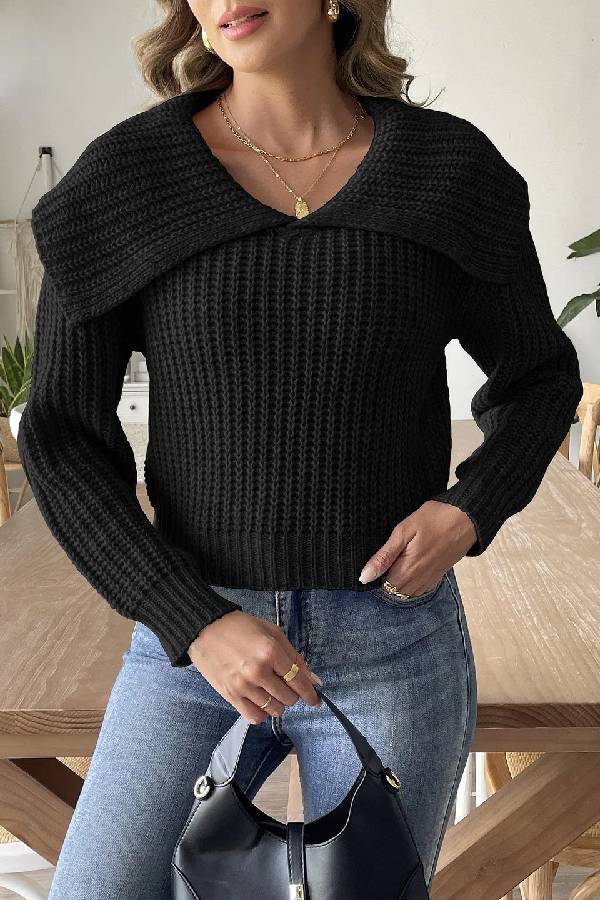 Zaffiro® | Maglione con risvolto di design