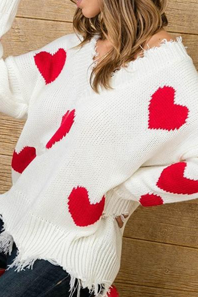 Zahira® | Maglia casual con scollo a V a contrasto e motivo con nappe