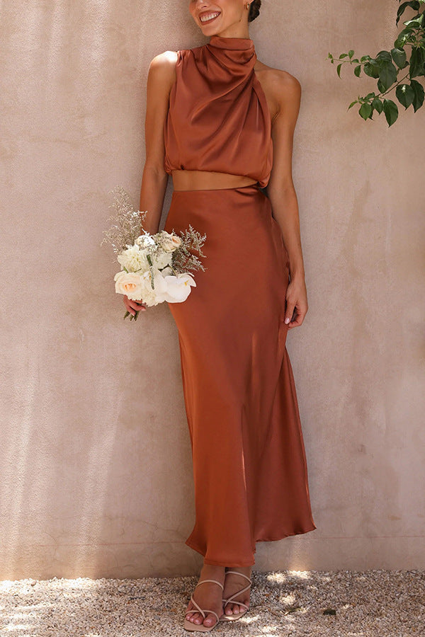 Zora® | Completo top e gonna in raso