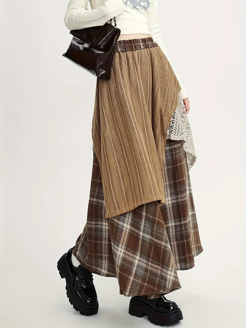 Yolanda® | Gonna lunga a quadri in stile boho
