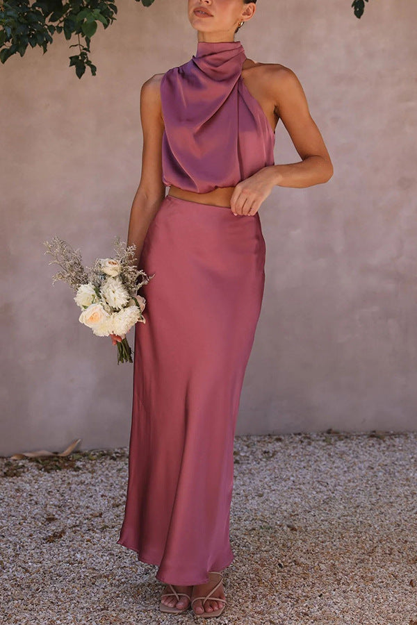 Zora® | Completo top e gonna in raso