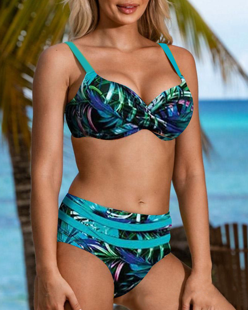 Anita® | Bikini a vita alta con stampa di foglie