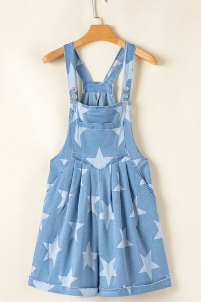 Zoraida® | Tuta in denim con scollo quadrato e stampa di stelle
