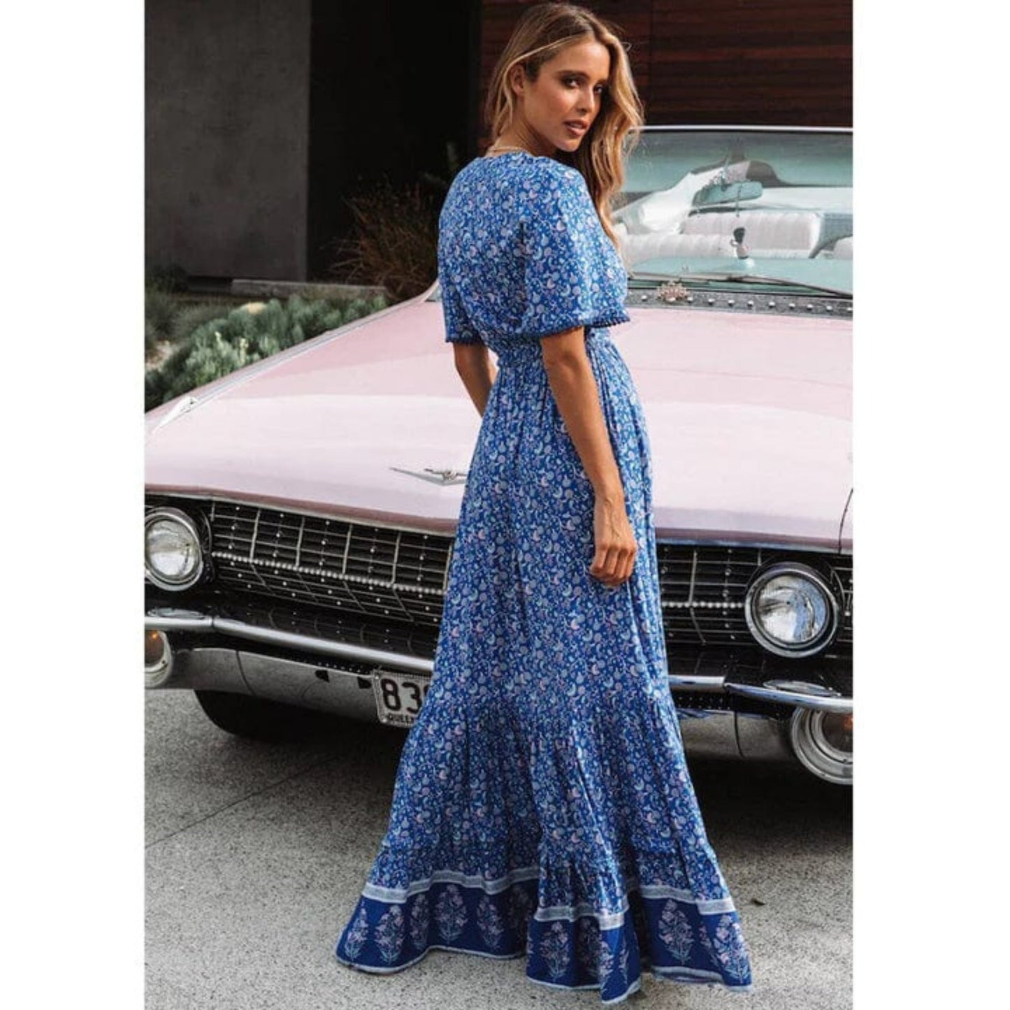Yoselin® | Maxi vestito chic da donna con maniche corte