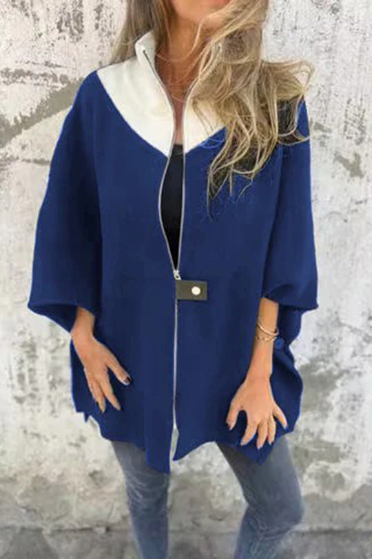 Zafferano® | Giacca ampia, casual e alla moda con colletto rialzato e cerniera