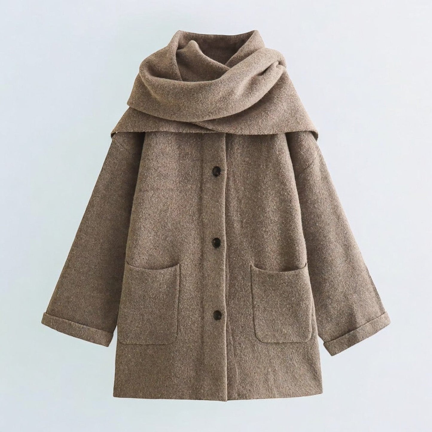 Zahira® | Caldo cappotto da donna con sciarpa integrata