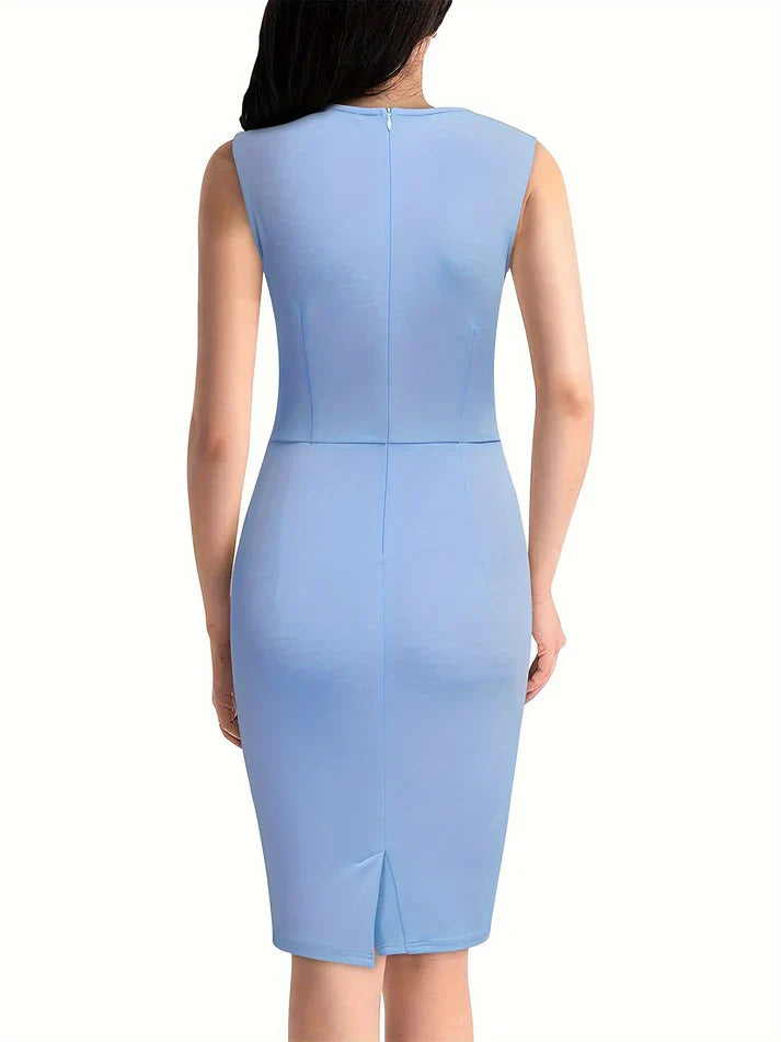 Yoselin® | Elegante abito aderente senza maniche con scollo rotondo e dettagli nascosti