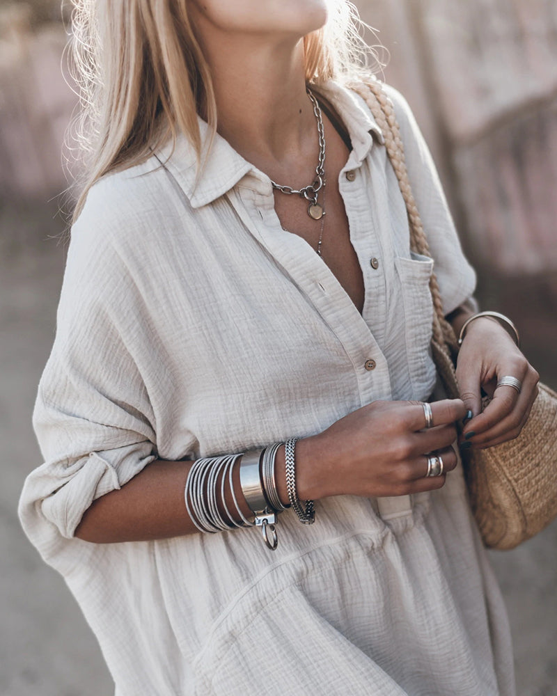 Zelda® | Abito chemisier chic realizzato in misto cotone