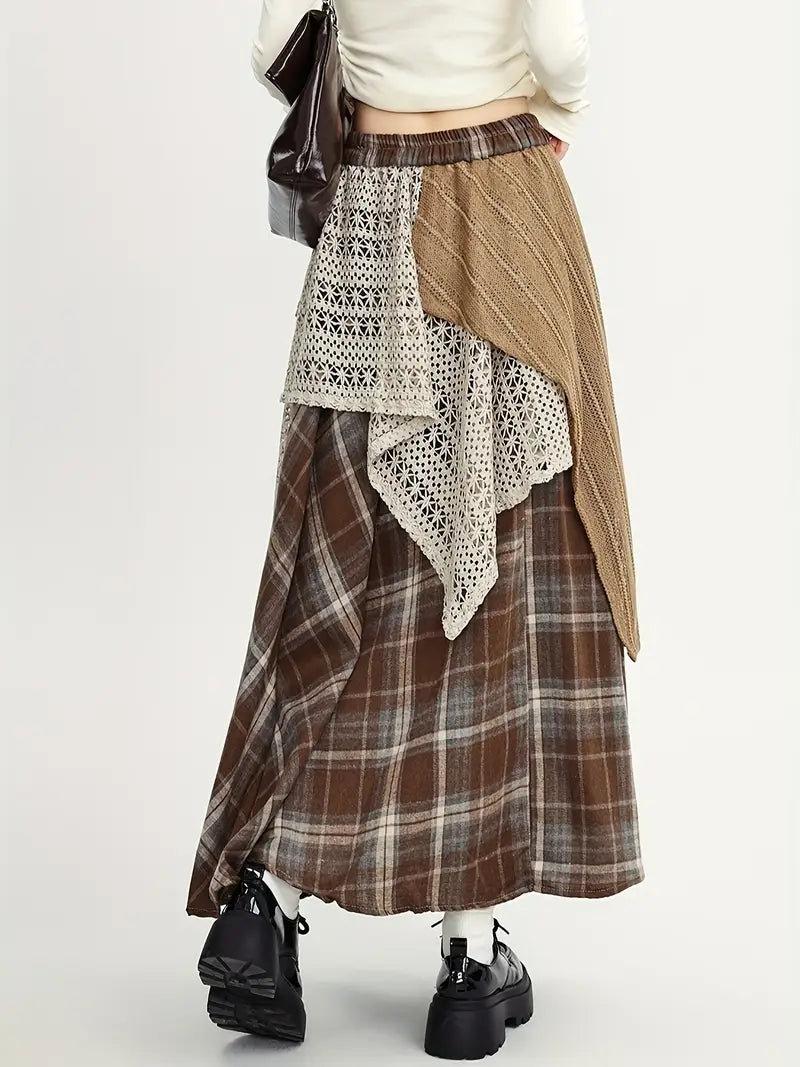 Yolanda® | Gonna lunga a quadri in stile boho