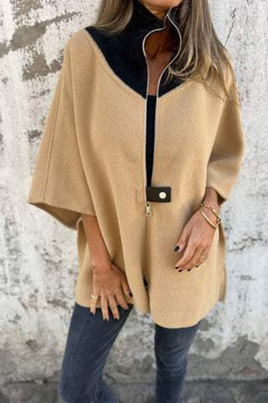 Zafferano® | Giacca ampia, casual e alla moda con colletto rialzato e cerniera