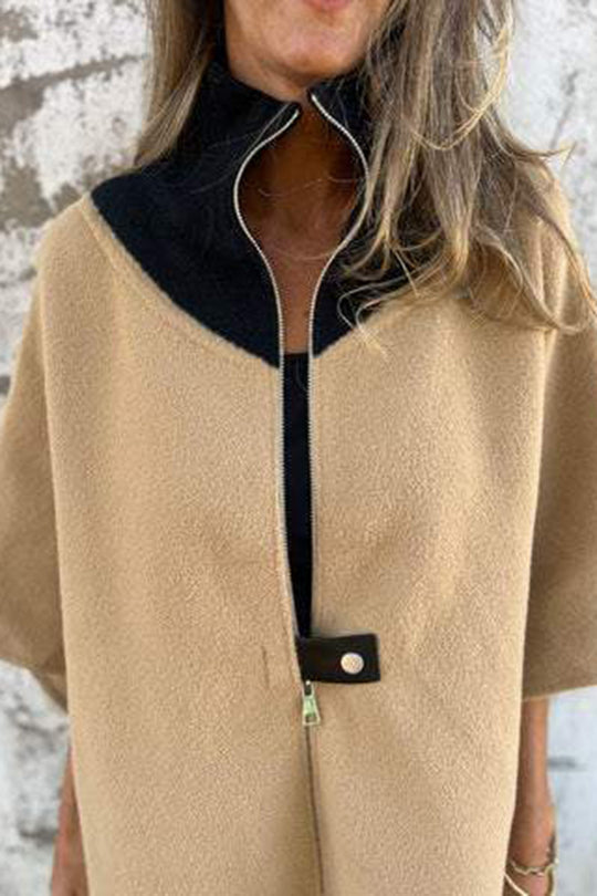 Zafferano® | Giacca ampia, casual e alla moda con colletto rialzato e cerniera