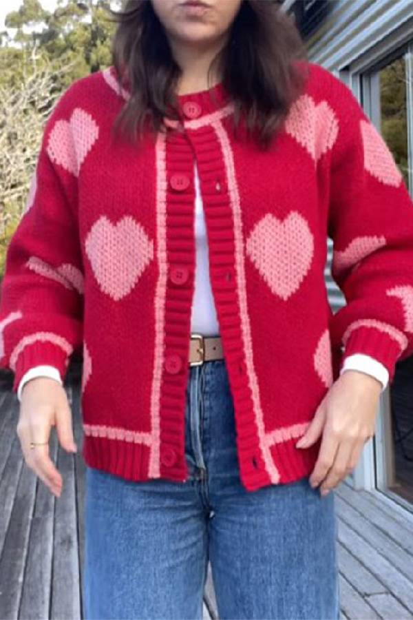 Samantha® | Maglione a forma di cuore, comodo e casual