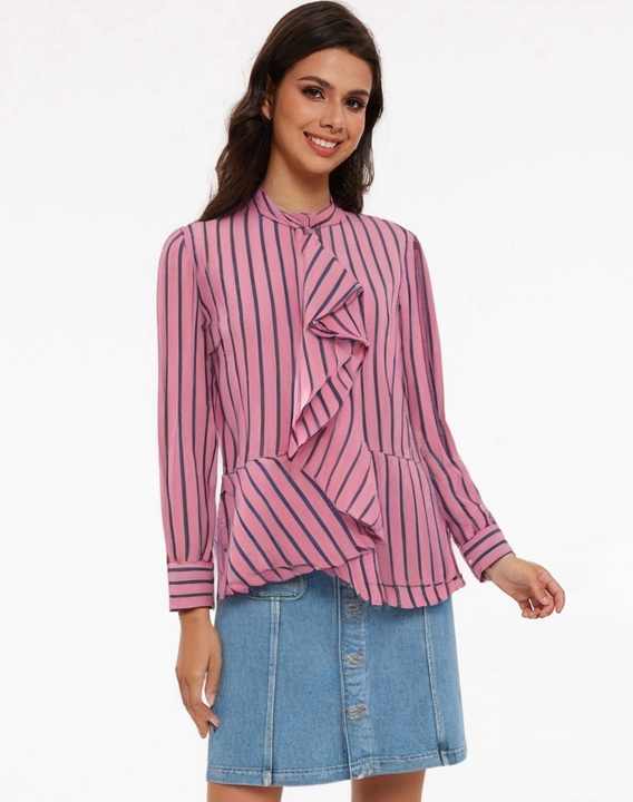 Yolanda® | Blusa elegante a righe con volant