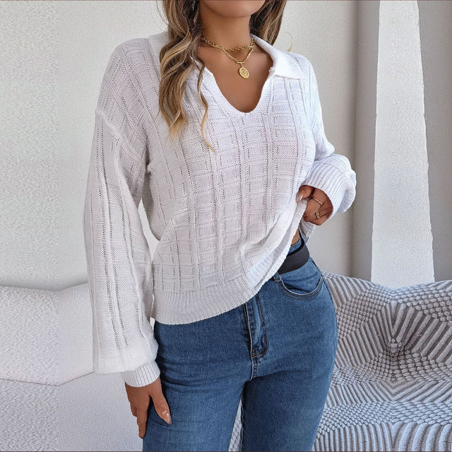 Zahara® | Maglione lavorato a maglia con scollo a V