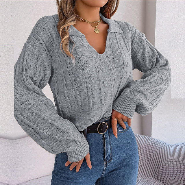 Zahara® | Maglione lavorato a maglia con scollo a V