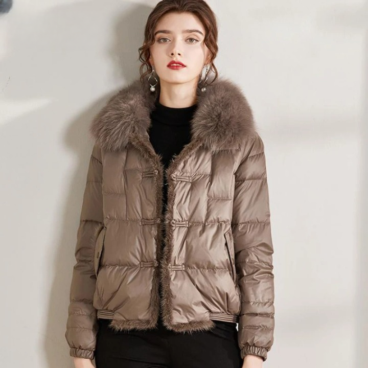 Yoselin® | Parka vintage ampio con collo in pelliccia