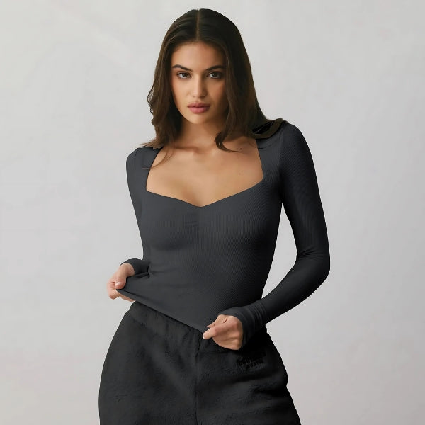 Yoselin® | Top moderno ed elasticizzato con maniche lunghe