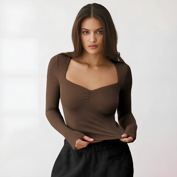 Yoselin® | Top moderno ed elasticizzato con maniche lunghe