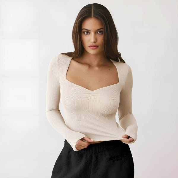 Yoselin® | Top moderno ed elasticizzato con maniche lunghe