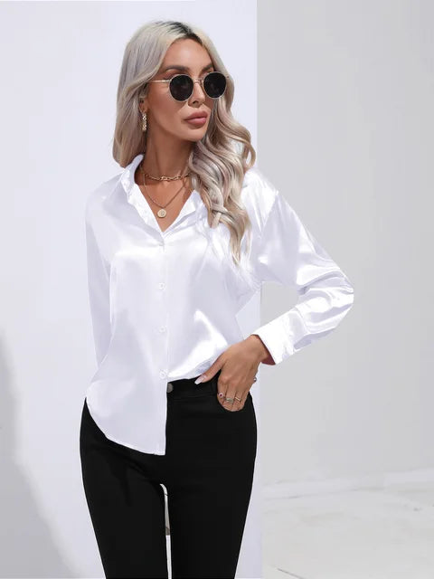 Zulema® | Blusa elegante in raso a maniche lunghe
