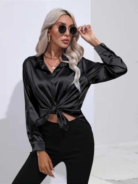 Zulema® | Blusa elegante in raso a maniche lunghe