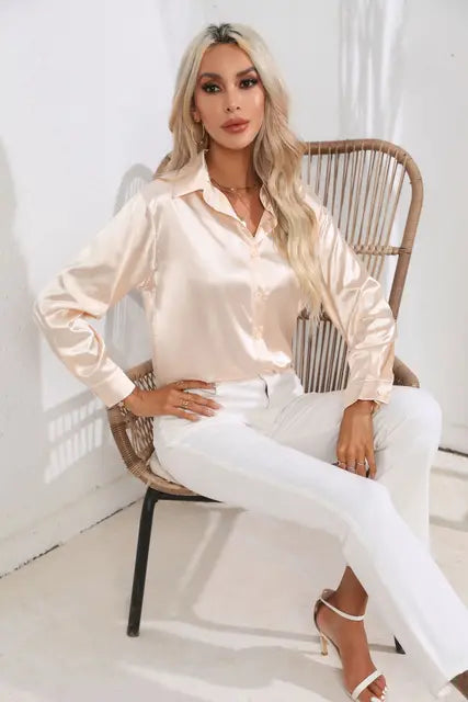 Zulema® | Blusa elegante in raso a maniche lunghe