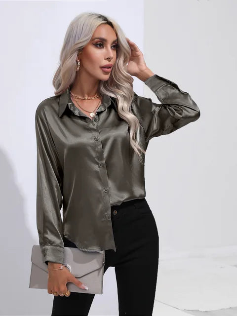 Zulema® | Blusa elegante in raso a maniche lunghe