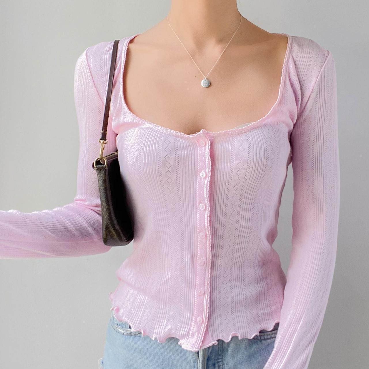Zoraida® | Top casual rosa con scollo quadrato