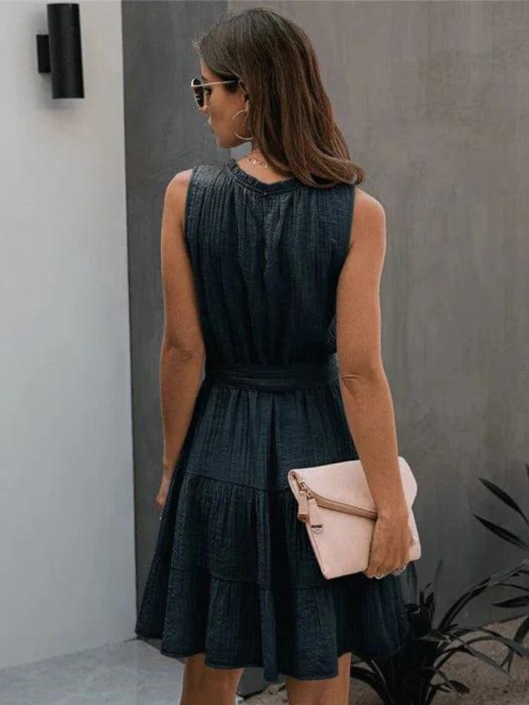 Yolanda® | Elegante abito estivo blu scuro