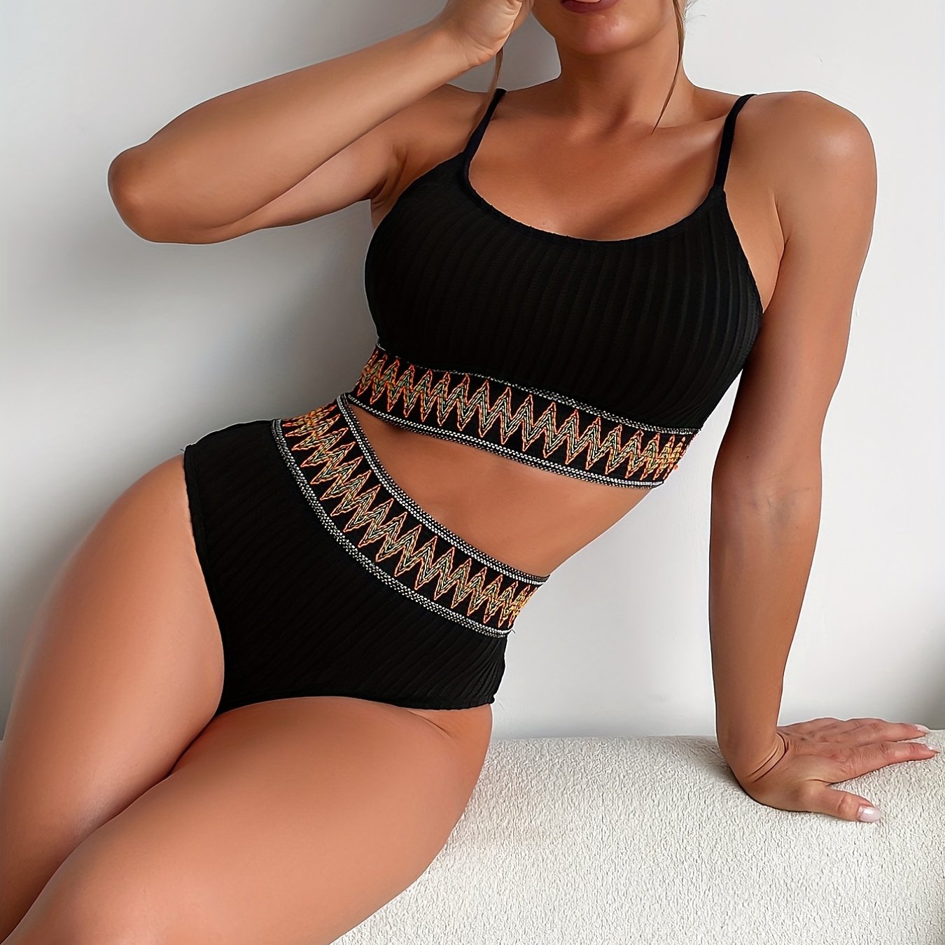 Serafina® | Top bikini a coste e slip a vita alta