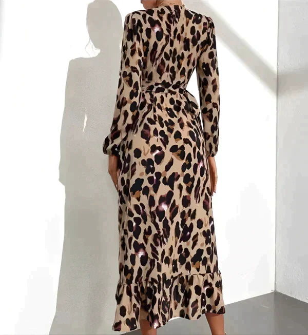 Zaida® | Abito con scollo a V con stampa leopardata