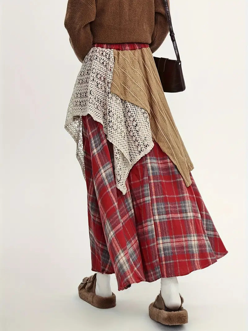 Yolanda® | Gonna lunga a quadri in stile boho