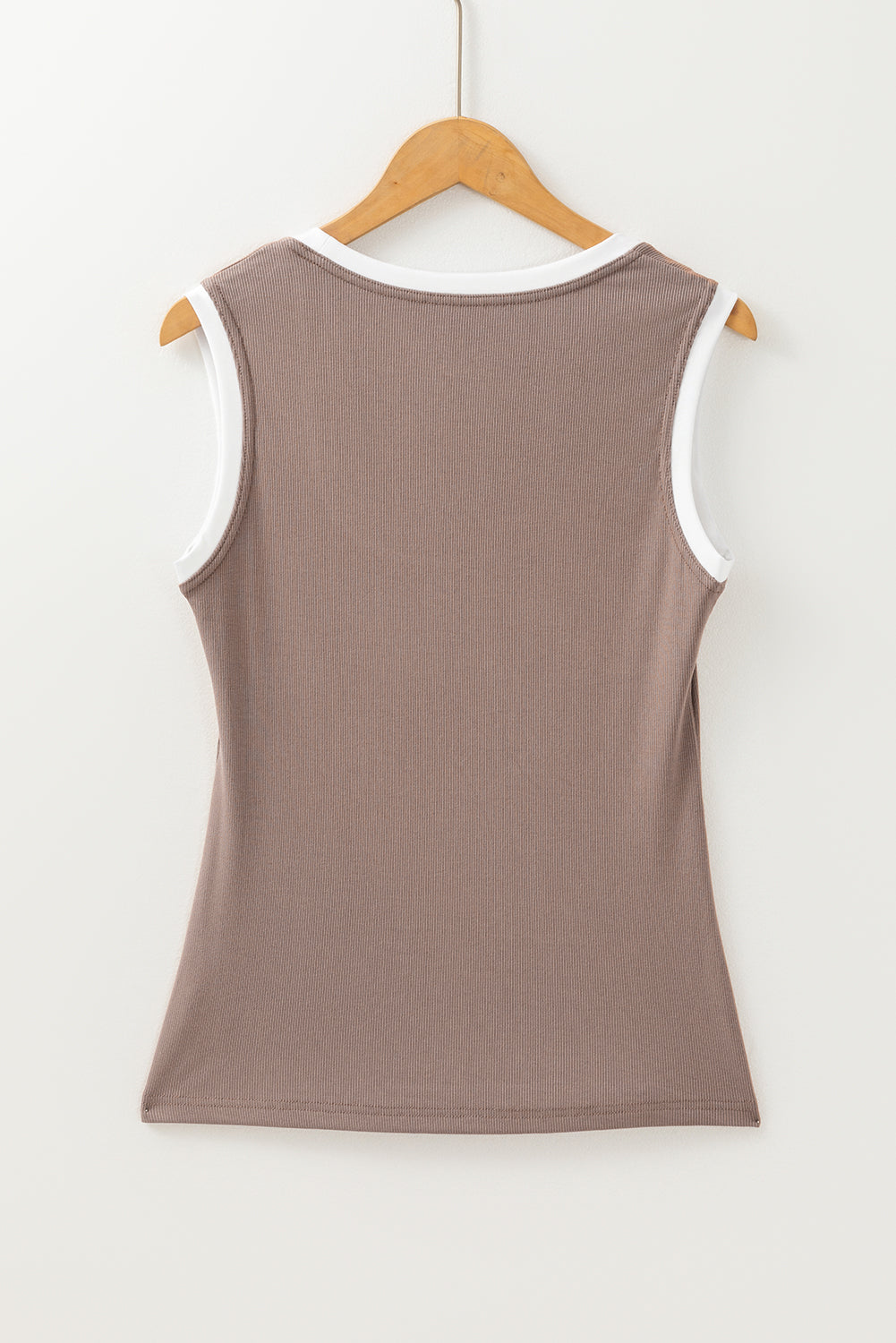 Yolanda® | Canotta in maglia con bordi a contrasto, scollo rotondo e spalline larghe
