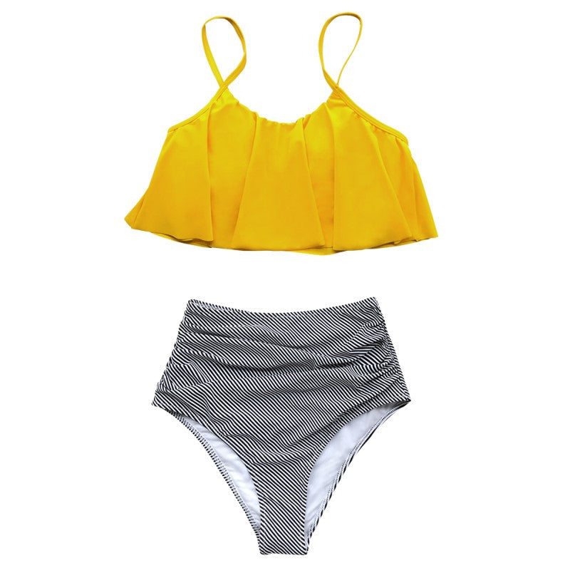 Kizkitza® | Bikini con top arricciato e slip a vita alta