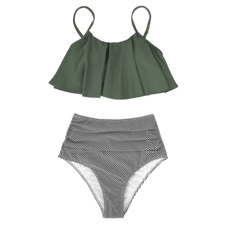 Kizkitza® | Bikini con top arricciato e slip a vita alta
