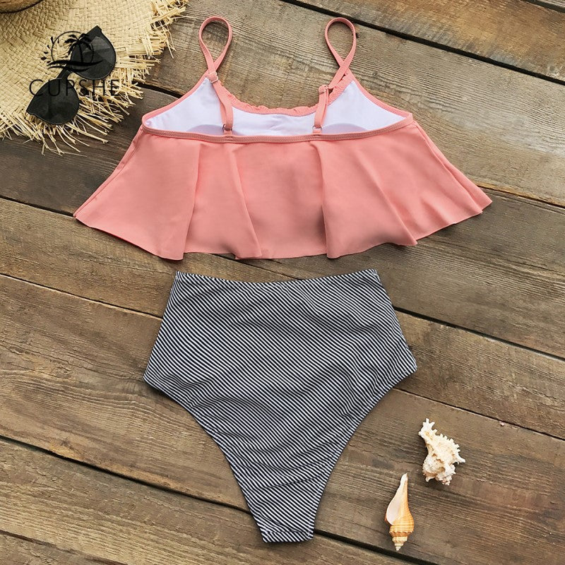 Kizkitza® | Bikini con top arricciato e slip a vita alta