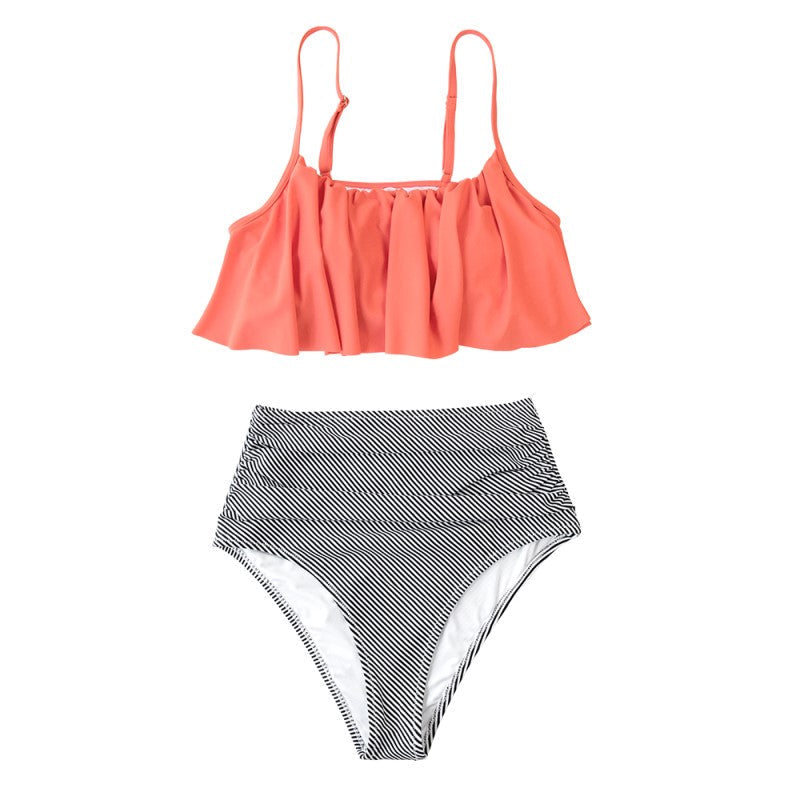 Kizkitza® | Bikini con top arricciato e slip a vita alta
