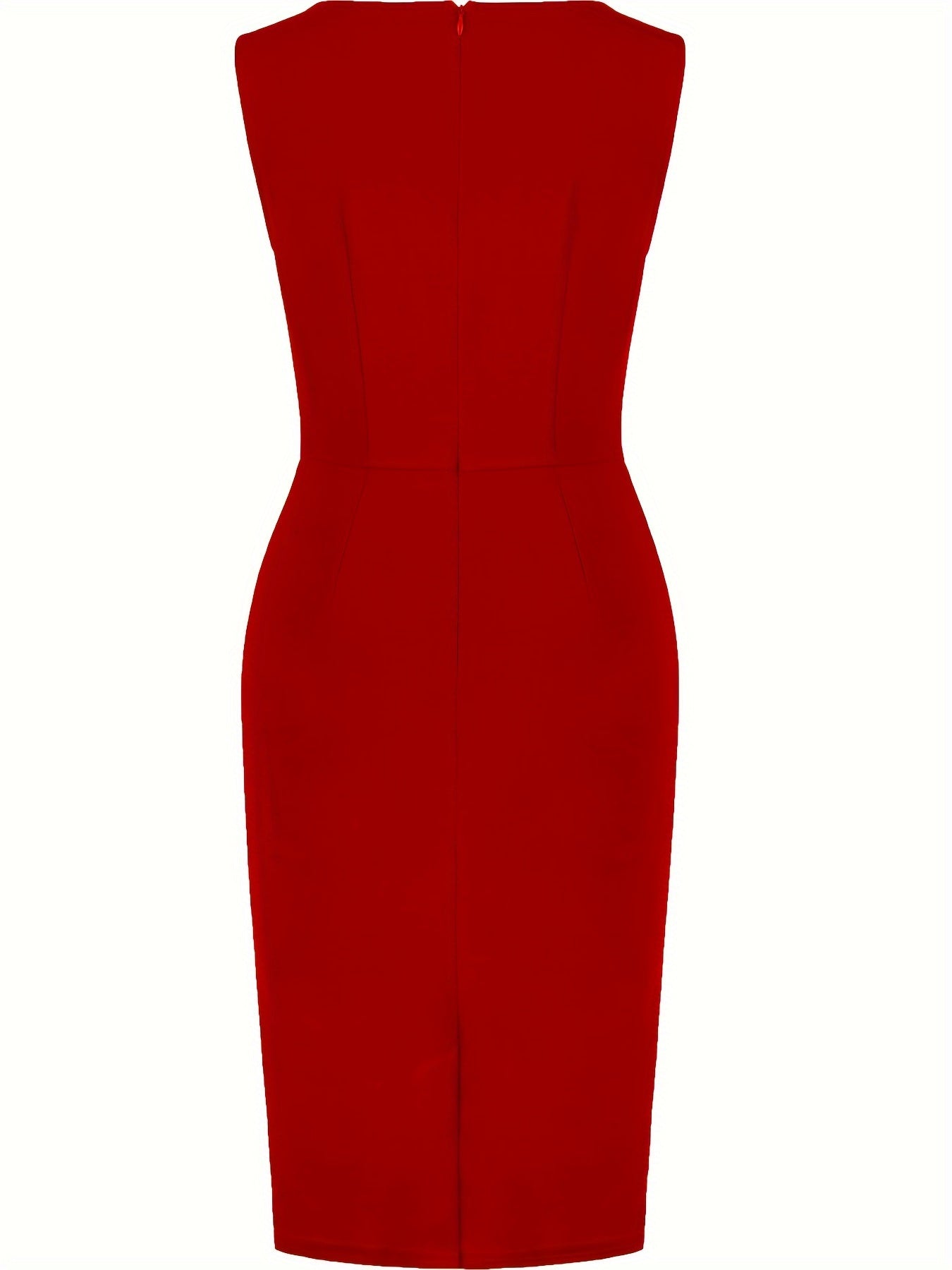 Yoselin® | Elegante abito aderente senza maniche con scollo rotondo e dettagli nascosti