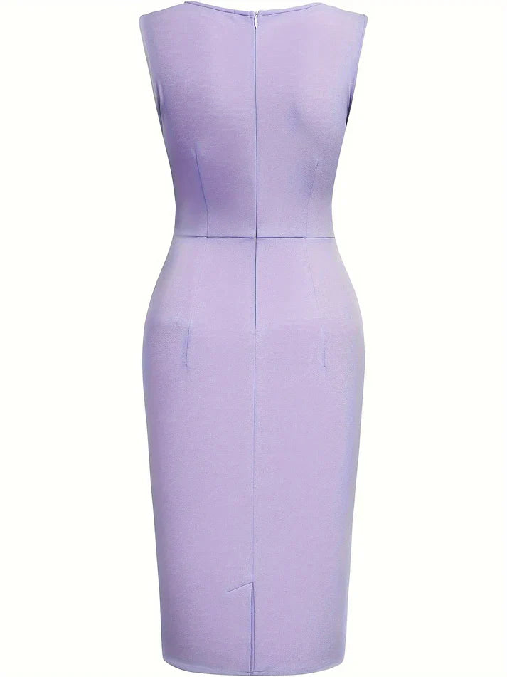 Yoselin® | Elegante abito aderente senza maniche con scollo rotondo e dettagli nascosti