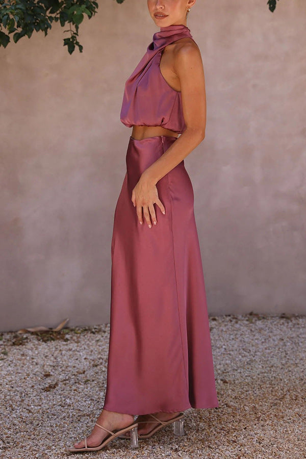 Zora® | Completo top e gonna in raso