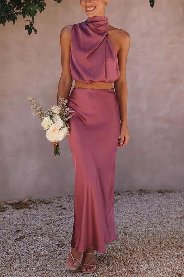 Zora® | Completo top e gonna in raso