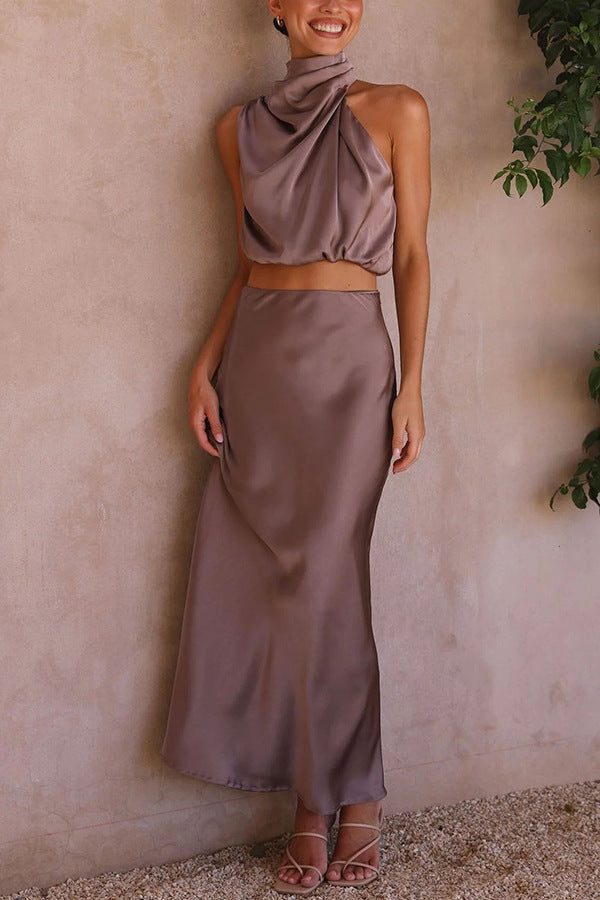Zora® | Completo top e gonna in raso