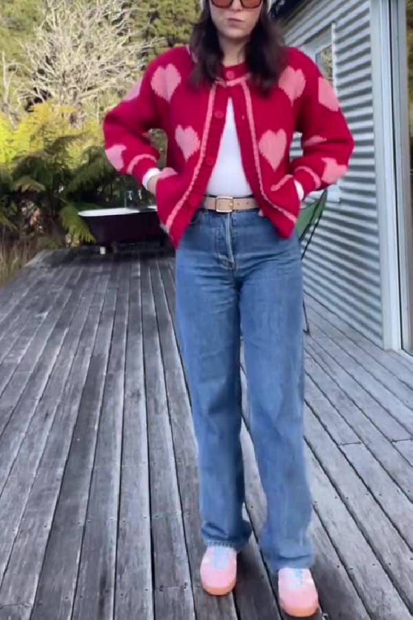 Samantha® | Maglione a forma di cuore, comodo e casual