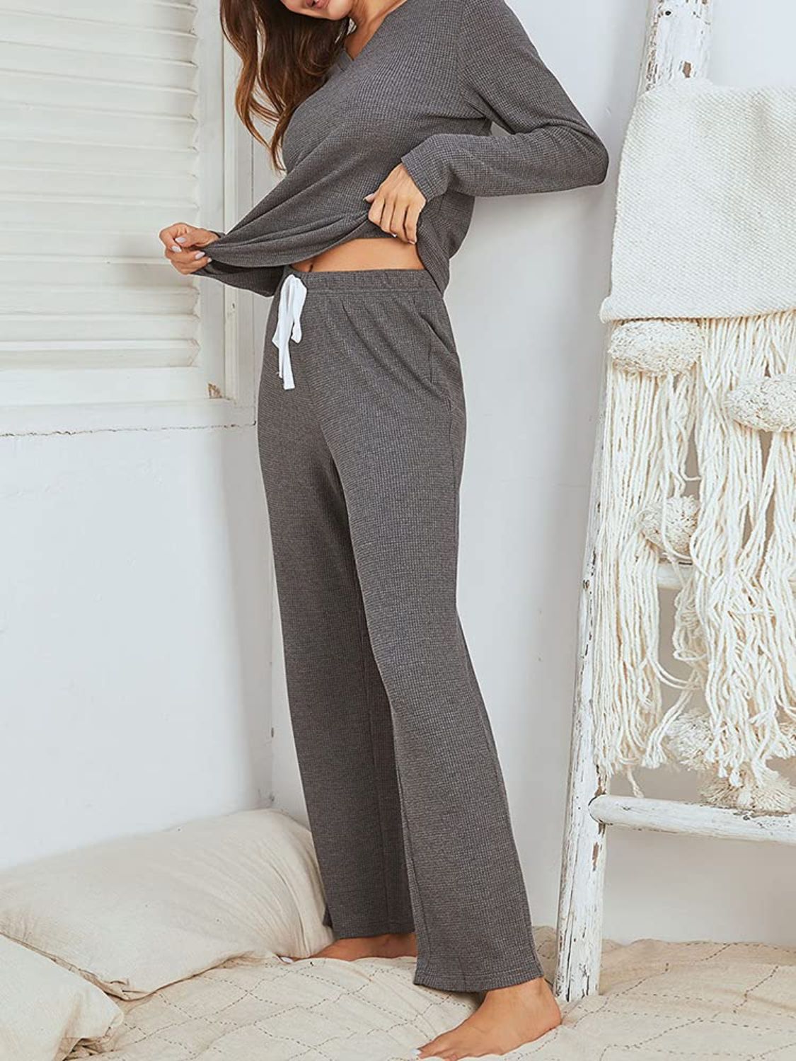 Samantha® | Set camicia a maniche lunghe e pantaloni con risvolti
