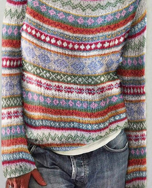 Yolanda® | Maglione stampato chic a maniche lunghe