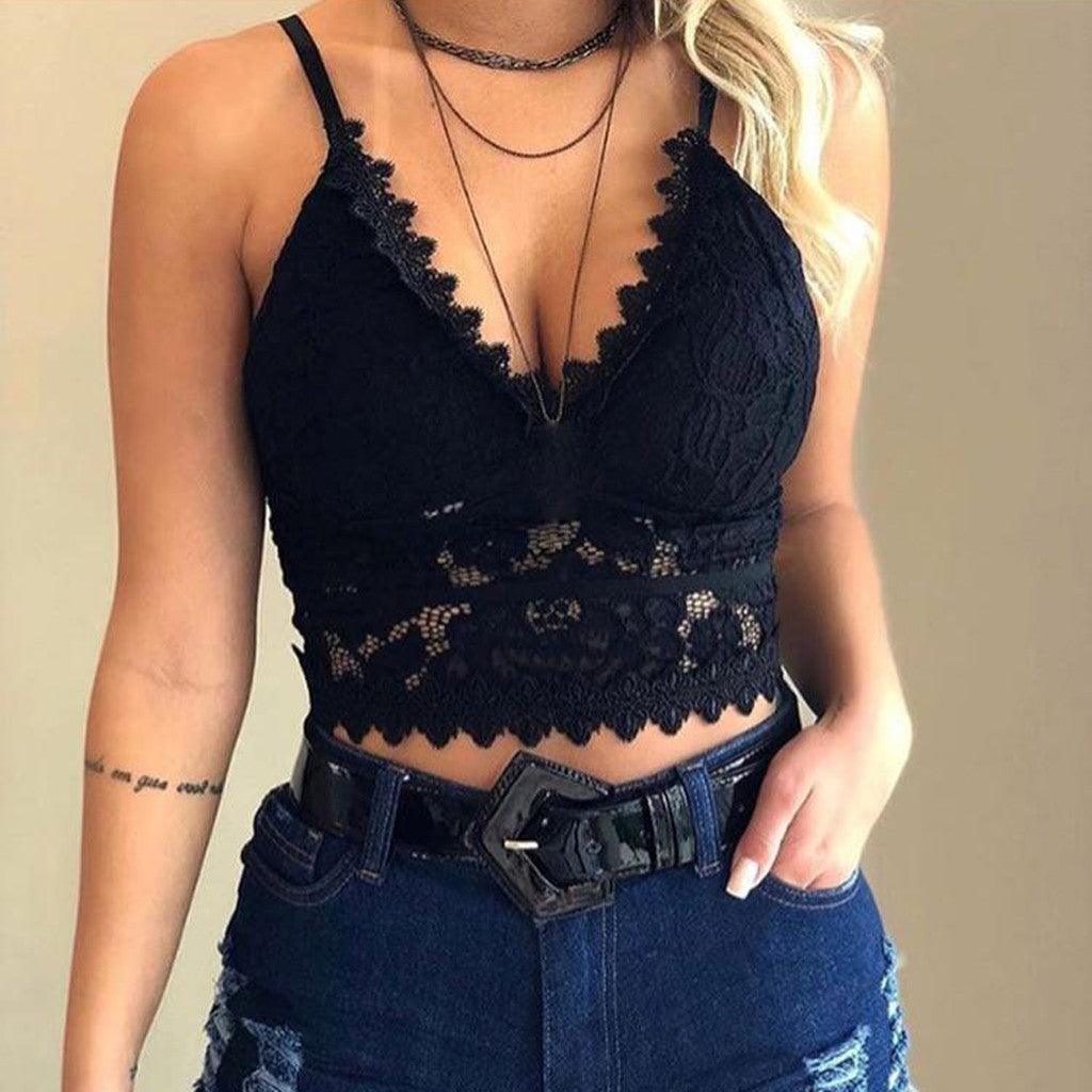 Zaffiro® | Top in pizzo con scollo a V