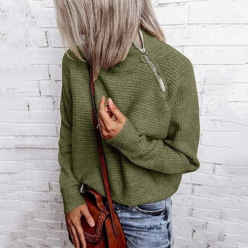 Yseult® | Maglia morbida con colletto e zip