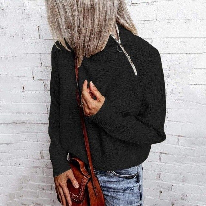 Yseult® | Maglia morbida con colletto e zip